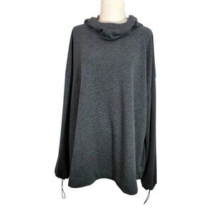Old Navy Gray Hooded Activewear Sweatshirt XXL Cotton Polyester Blend Drawstring